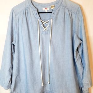 Levi's Blouse Light Blue Women's Size L